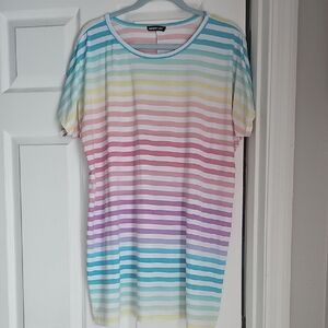 HEIMISH USA Multicolor Striped Short Sleeve Tee